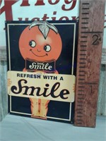 Drink Smile tin sign