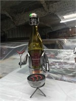 H and K Steel sculpture wine holder