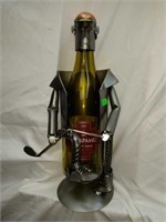 Unique H & K Steel Sculptures Golfer Wine Caddy