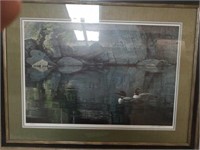 Robert Bateman print of ducks in a pod signed