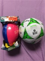 2 pc Lot - Soccer Ball & Nerf Football