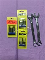 5 pc Lot - 2 Wrenches & 3 Packages of Drill Bits