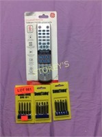4 pc Lot - Universal Remote & 3 Packages of Drill