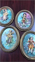4- 3 dimensional Victorian wall art made in