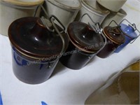 4 stoneware containers