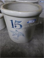 15 gal stoneware crock - cracked - buyer moves