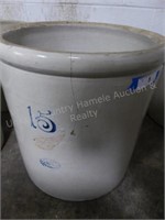 15 gal stoneware crock - cracked - buyer moves