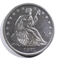 1871-S SEATED LIBERTY HALF DOLLAR CH/BU