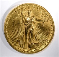 1907 $20 HIGH RELIEF ST GAUDENS GOLD