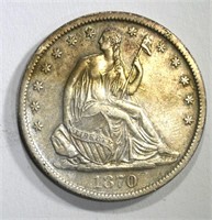 1870-S SEATED HALF DOLLAR, AU