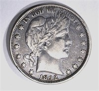 1892-O BARBER HALF DOLLAR, XF KEY COIN