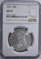 1819 BUST HALF NGC AU53