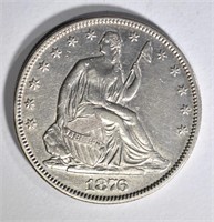 1876 SEATED HALF DOLLAR, AU