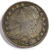 1823 BUST HALF DOLLAR, AU