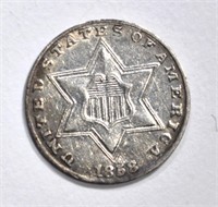 1858 3-CENT SILVER, AU