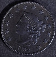 1832 LARGE CENT XF