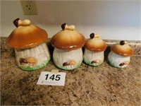 Vintage Lefton mushroom canister set