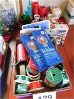 Christmas: icicles - ribbon - candles -