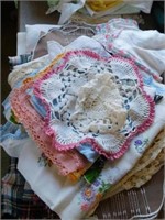 Crocheted doilies - handkerchiefs - linen