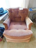 Reading chair, rust upholstery