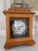 Glass front carriage clock w/ handle, B/O