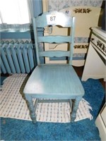 Blue ladder back chair