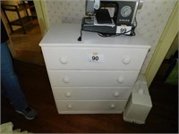 White painted chest of drawers, 30" x 15 1/2" x