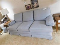 Nice blue 3 cushion sofa w/ matching pillows,