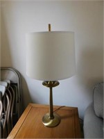 Pair of brass table lamps, very sturdy, 35" tall