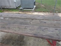 Wood and Metal Picnic Table