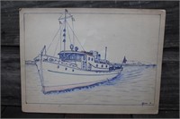 Nautical Pen Drawing by Thomas