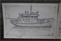 Nautical Pencil Sketches by Thomas