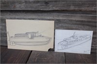 Nautical Pencil Sketches by Thomas