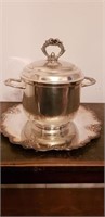 Silver Plated Ice Bucket and Platter