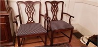 Two Dinning Arm Chairs with Upholstered Seats