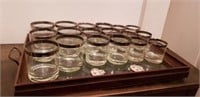 Vintage Scotch and Bourbon Glasses on Tray