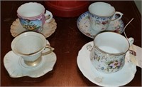 Collection of Antique Tea Cups and Saucers
