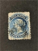 1860 Nova Scotia Canada Stamp #10 - Used 5 Cents