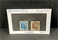 1896-1887 Newfoundland Stamps #49 & 51- Used 3¢