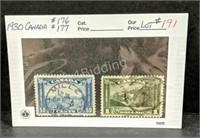 1930 Canada Stamps #176 & #177- 50¢ & $1.00