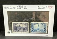 1935 Canada Stamps #226 & #227 -50¢ & $1.00
