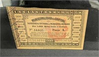 1899 Mexico 1 Peso 1.000 Kilos Taxation