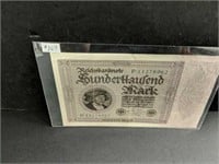 1923 Germany 100,000 Mark Bank Note