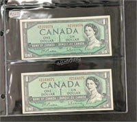 Consecutive Serial Number 1954 Canada $1.00