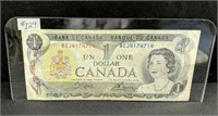 1973 Canada 3-Digit Radar Note $1.00