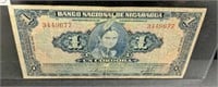 1941 Nicaragua Un Cordoba Bank Note