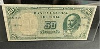 1960 Chile 50 Pesos Bank Note