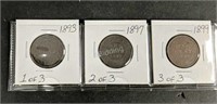 1893, 1897 & 1899 Canada Large Cent