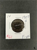 1907H Canada Large Cent F-VF