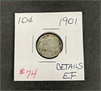 1901 Canada Ten Cents EF